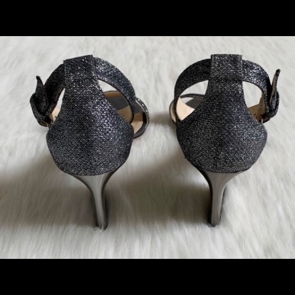 Jimmy Choo Edina 85 Anthracite Wedge Sandals - Picture 8 of 11